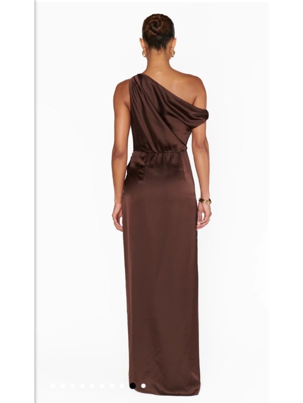 Show Me Your Mumu Jodie Dress in Chocolate Luxe Satin Size Medium